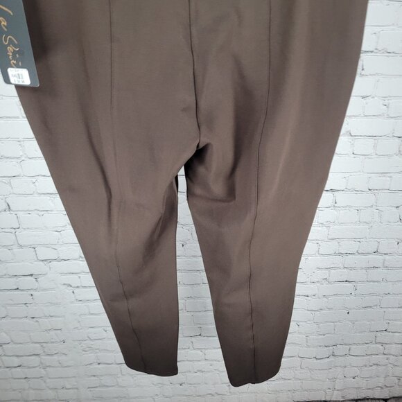 NWT La Seta Brown Slimming Sculpt Wide Waistband Stretch Pants Size XXL (40x28) - Picture 15 of 16